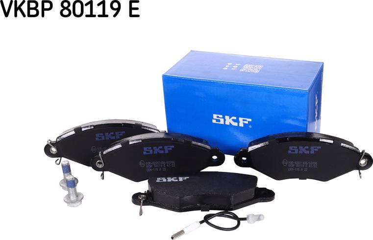 SKF VKBP 80119 E - Тормозные колодки, дисковые, комплект www.parts5.com