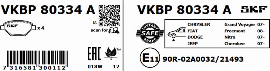 SKF VKBP 80334 A - Brake Pad Set, disc brake www.parts5.com