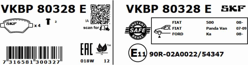 SKF VKBP 80328 E - Set placute frana,frana disc www.parts5.com