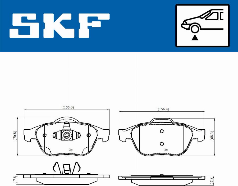 SKF VKBP 80263 - Zestaw klocków hamulcowych, hamulce tarczowe www.parts5.com