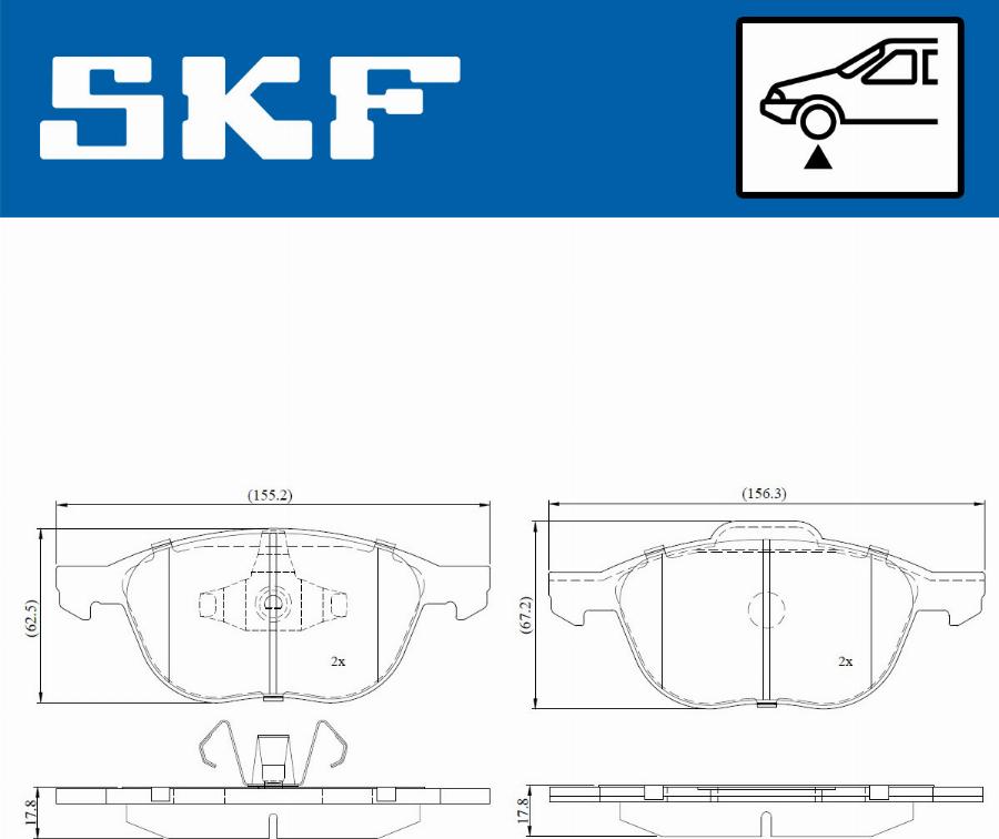 SKF VKBP 80262 - Fékbetétkészlet, tárcsafék www.parts5.com