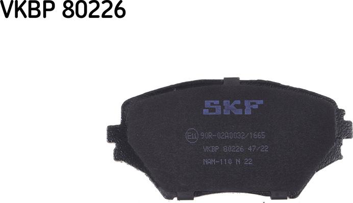 SKF VKBP 80226 - Fékbetétkészlet, tárcsafék www.parts5.com