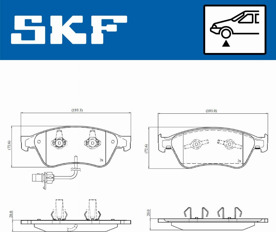 SKF VKBP 81045 E - Zestaw klocków hamulcowych, hamulce tarczowe www.parts5.com