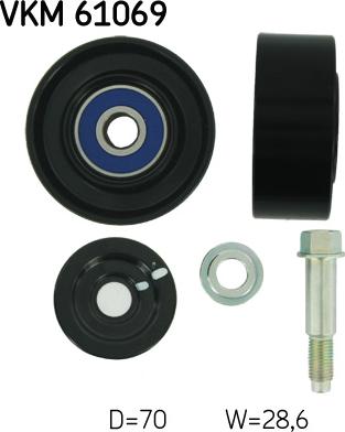 SKF VKM 61069 - Deflection / Guide Pulley, v-ribbed belt parts5.com