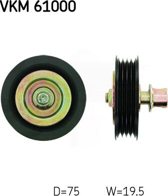 SKF VKM 61000 - Rola ghidare / conducere, curea transmisie www.parts5.com