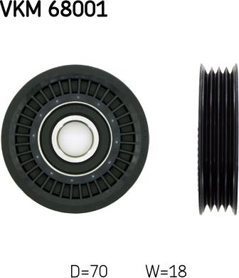 SKF VKM 68001 - Τροχαλία παρέκκλισης, ιμάντας poly-V www.parts5.com