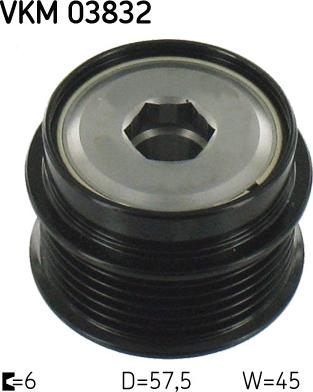 SKF VKM 03832 - Pulley, alternator, freewheel clutch www.parts5.com