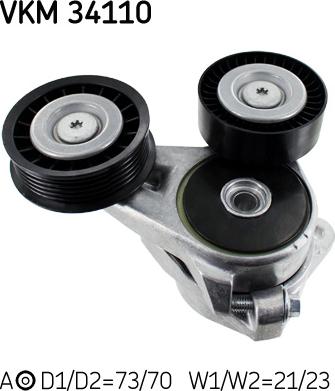 SKF VKM 34110 - Skretni / vodeći valjak, klinasti rebrasti remen www.parts5.com