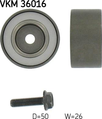 SKF VKM 36016 - Saptırma / Kılavuz makarası, Kanallı V-kayışı www.parts5.com