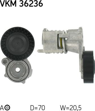 SKF VKM 36236 - Vratná / vodicí kladka, klínový žebrový řemen www.parts5.com