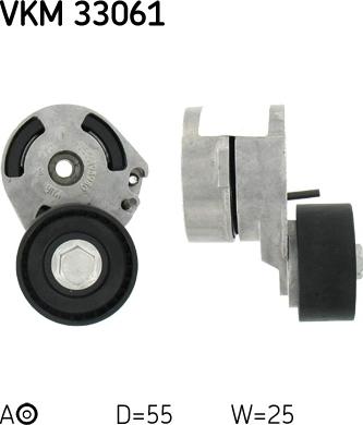 SKF VKM 33061 - Szíjtárcsa / vezetőgörgő, hosszbordás szíj www.parts5.com