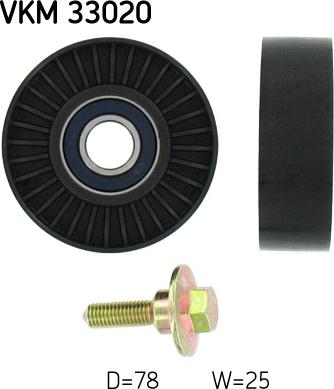 SKF VKM 33020 - Deflection / Guide Pulley, v-ribbed belt www.parts5.com