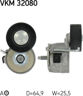 SKF VKM 32080 - Szíjtárcsa / vezetőgörgő, hosszbordás szíj www.parts5.com