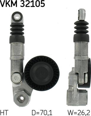 SKF VKM 32105 - Направляющий ролик, поликлиновый ремень www.parts5.com