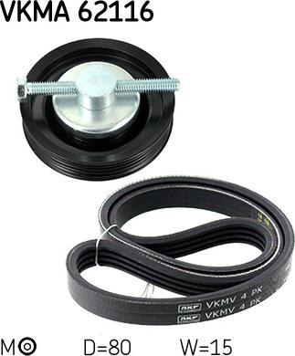 SKF VKMA 62116 - Moniurahihnasarja www.parts5.com