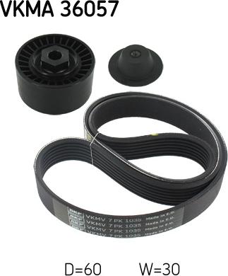 SKF VKMA 36057 - Set curea transmisie cu caneluri www.parts5.com