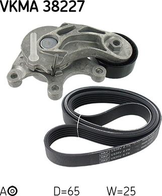 SKF VKMA 38227 - Hosszbordás szíj készlet www.parts5.com