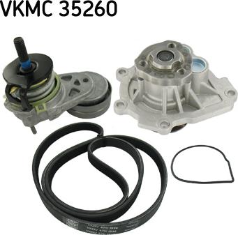 SKF VKMC 35260 - Pumpa za vodu + garnitura klinastog rebrastog kaiša www.parts5.com