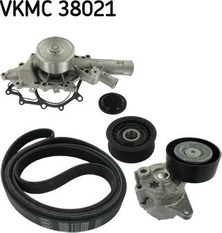 SKF VKMC 38021 - Pumpa za vodu + garnitura klinastog rebrastog kaiša www.parts5.com