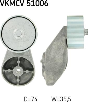 SKF VKMCV 51006 - Preusmerjevalni valj / vodilni valj, rebrasti jermen www.parts5.com