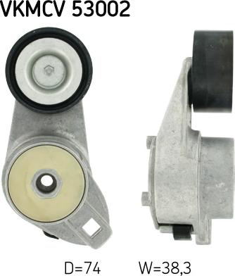 SKF VKMCV 53002 - Паразитна / водеща ролка, пистов ремък www.parts5.com