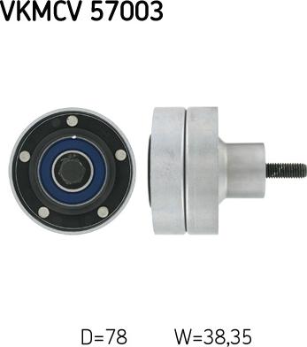 SKF VKMCV 57003 - Rola ghidare / conducere, curea transmisie www.parts5.com