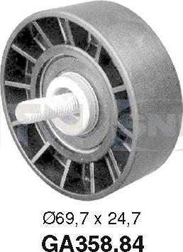 SNR GA358.84 - Направляющий ролик, поликлиновый ремень www.parts5.com