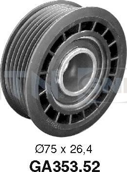 SNR GA353.52 - Deflection / Guide Pulley, v-ribbed belt www.parts5.com