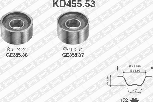 SNR KD455.53 - Set curea de distributie www.parts5.com