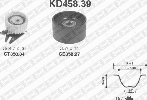 SNR KD458.39 - Zestaw paska rozrządu www.parts5.com