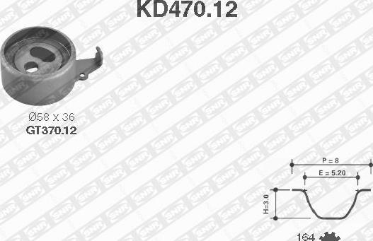 SNR KD470.12 - Timing Belt Set www.parts5.com