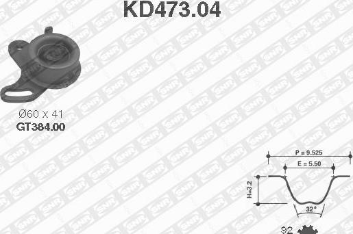 SNR KD473.04 - Komplet (kit) zobatega jermena www.parts5.com