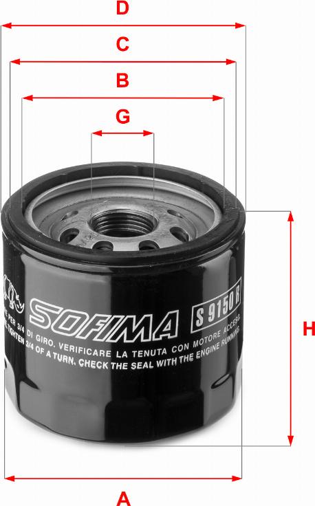 Sofima S 9150 R - Filtre à huile www.parts5.com