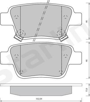 DJ Parts BP1608 - Brake Pad Set, disc brake parts5.com