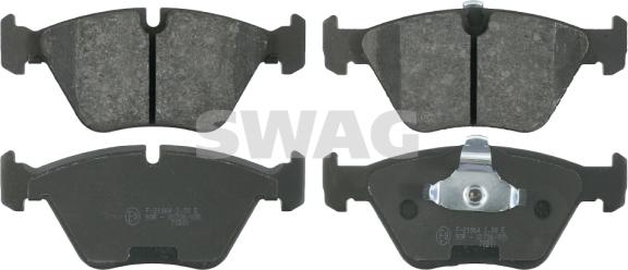 Swag 20 91 6349 - Тормозные колодки, дисковые, комплект www.parts5.com