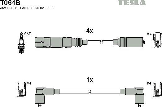 TESLA T064B - Ignition Cable Kit www.parts5.com