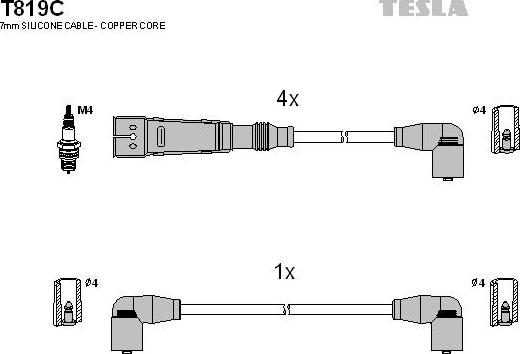 TESLA T819C - Ignition Cable Kit www.parts5.com