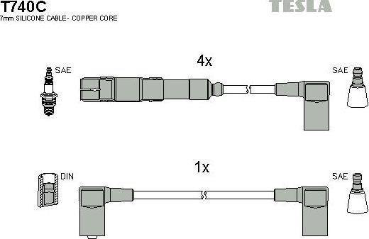 TESLA T740C - Ignition Cable Kit www.parts5.com