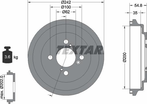 Textar 94046900 - Tambur frana www.parts5.com