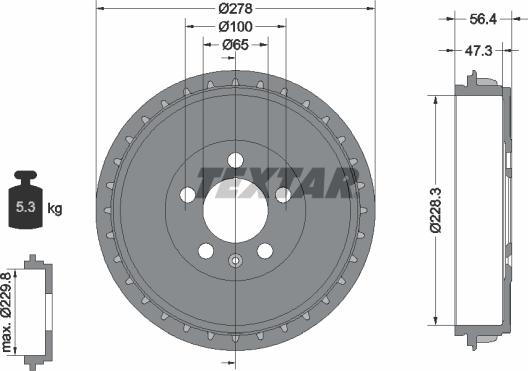 Textar 94046300 - Bremstrommel www.parts5.com