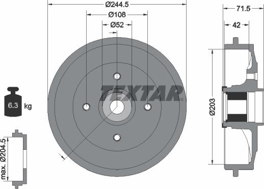 Textar 94041200 - Doboš kočnice www.parts5.com