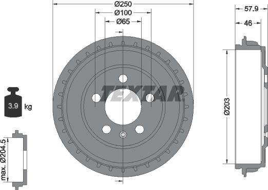 Textar 94048200 - Brake Drum www.parts5.com