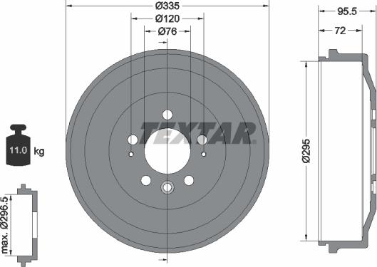 Textar 94043900 - Brake Drum www.parts5.com