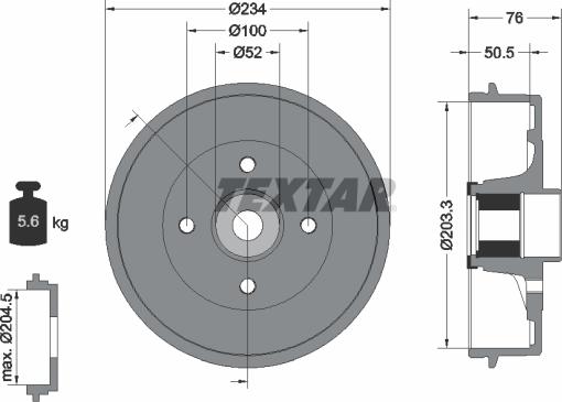 Textar 94042400 - Brzdový bubon www.parts5.com