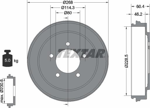 Textar 94036300 - Спирачен барабан www.parts5.com