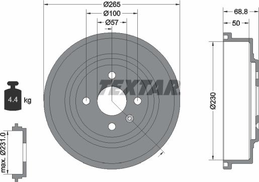 Textar 94031500 - Tambor de freno www.parts5.com