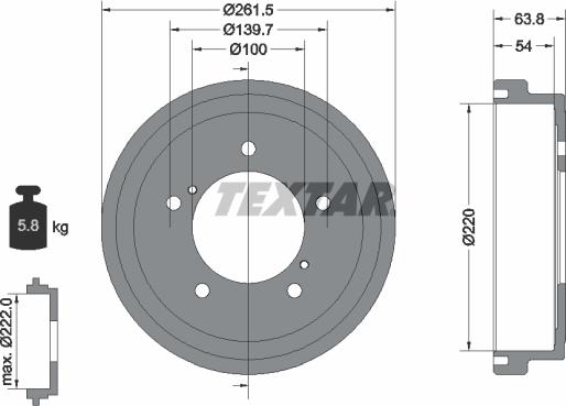 Textar 94037800 - Tambur frana www.parts5.com