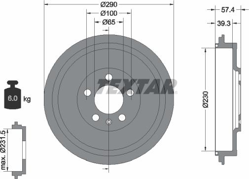 Textar 94024300 - Brake Drum www.parts5.com