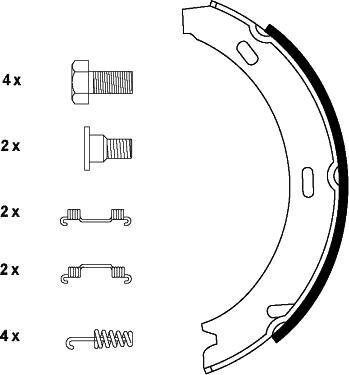 Textar 91044500 - Set saboti frana, frana de mana www.parts5.com