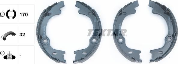 Textar 91076400 - Brake Shoe Set, parking brake www.parts5.com